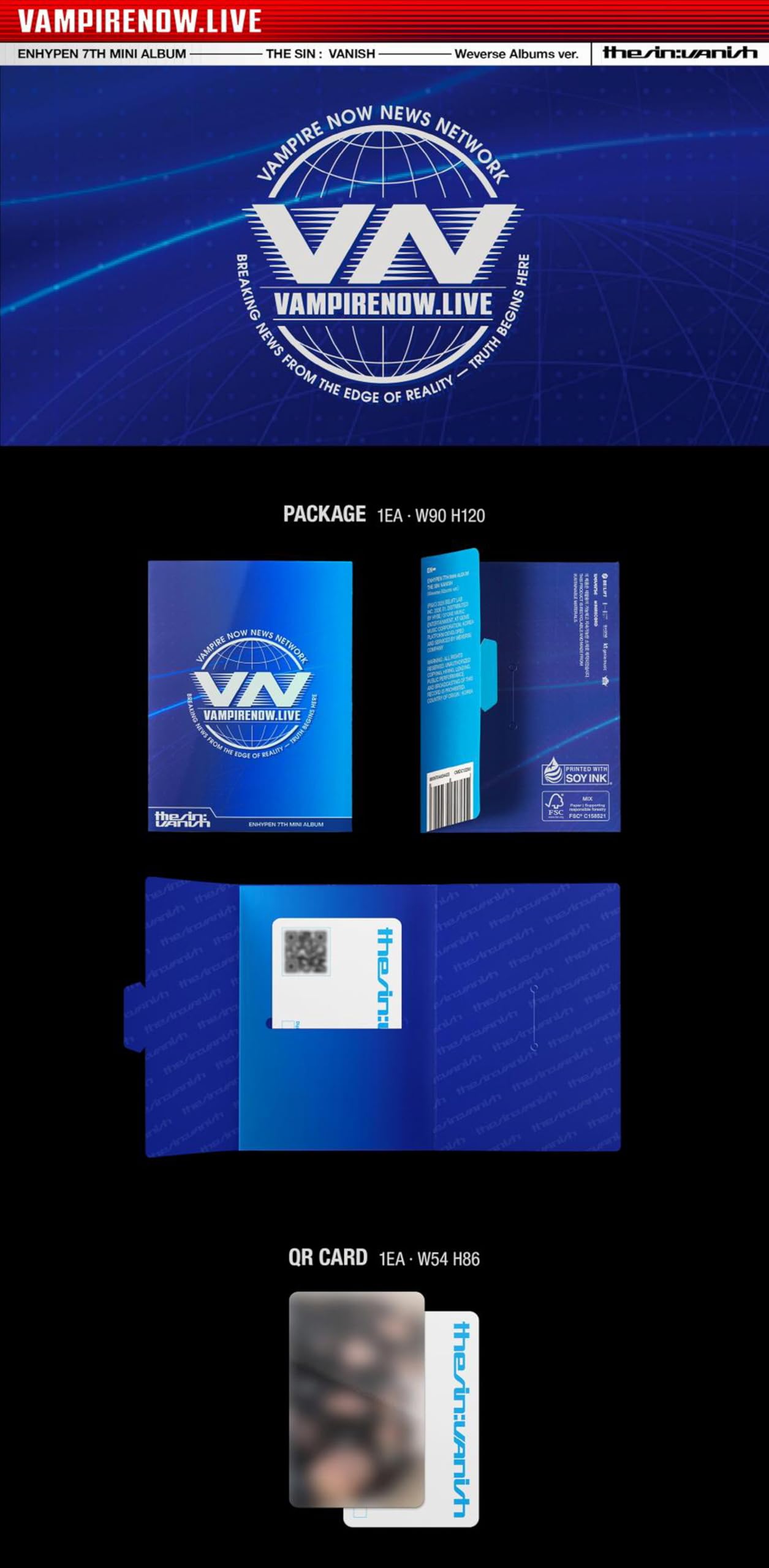 Amazon.com: ENHYPEN THE SIN VANISH Mini Album 7th (Weverse Albums